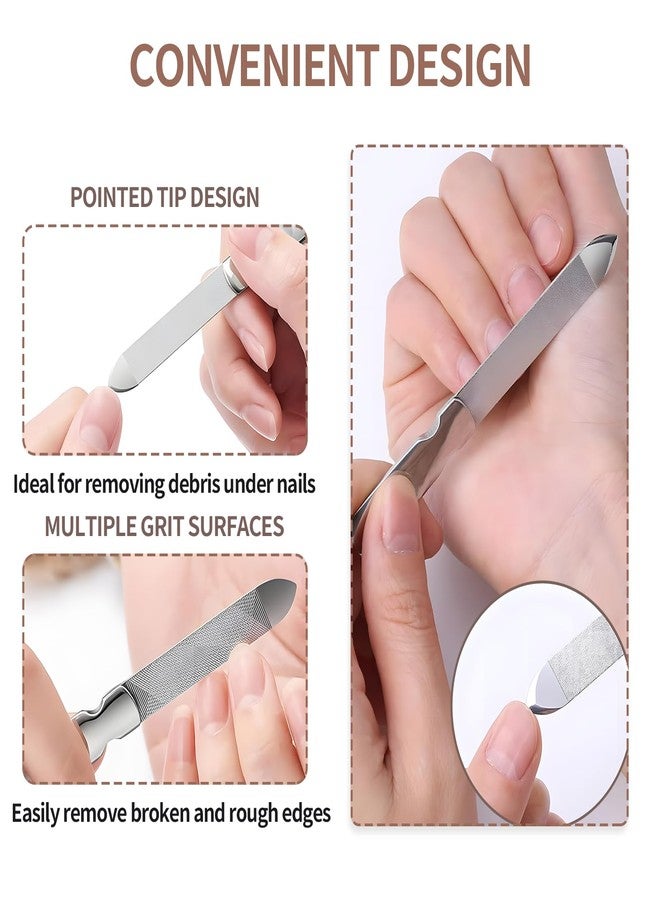 Creztail Metal Nail File (3 Pcs), Nail Files for Natural Nails & Toenails, Thick Nails Made of Stainless Steel, Double Sided Metal Nail Files with Anti-Slip Handle for Fingernail Toenail, Home or Salon Use - Image 5